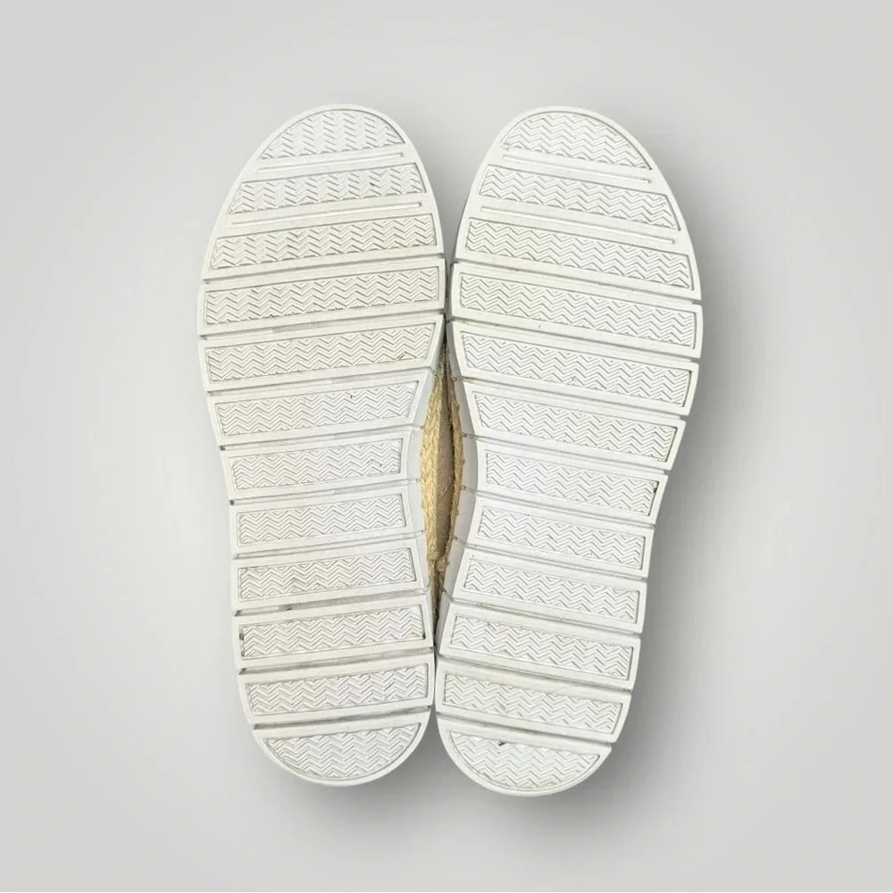 Crevo Skyla Palm Espadrille Deck Shoes Suede Slip On Loafers Tan